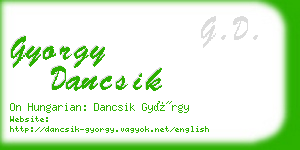 gyorgy dancsik business card